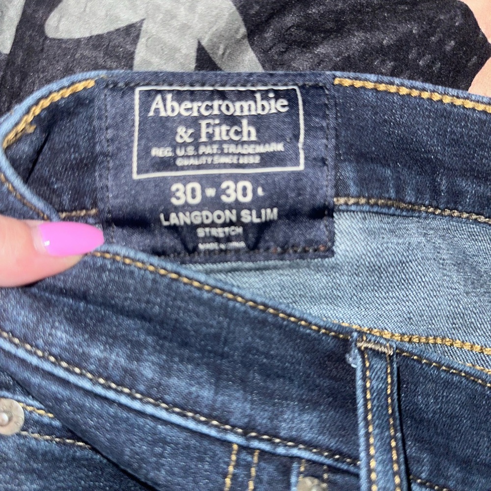 Abercrombie & Fitch Langdon Slim 30x30 Stretch-Deep Blue
